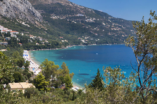 Barbati bay at Corfu island in Greece