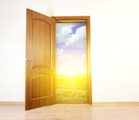 Open door to new life in room