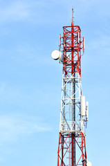 Antenna tower over blue sky