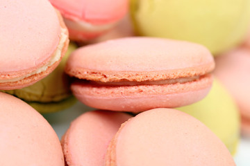 Several various macaron cakes. Macro.