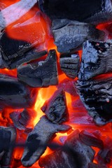 Burning bright charcoal