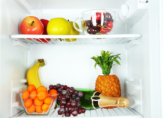 Refrigerator full of food