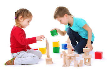 Little children isolated on white