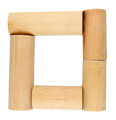 Wooden toy blocks isolated on white