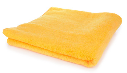 Yellow towel isolated on white