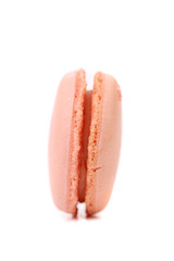 Vertical pink macaron cake.