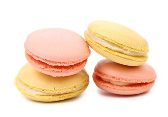 Four various macaron cakes.