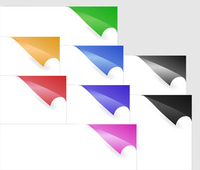 Papers with corners in various colors