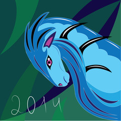 Blue horse of winter