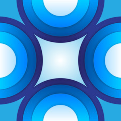 Abstract blue paper circles background