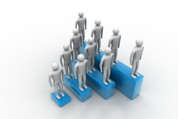 3d people in group, leadership concept