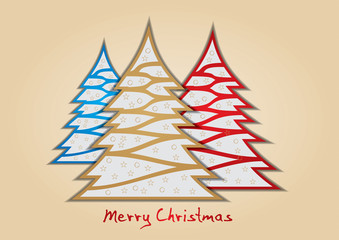 Christmas greeting card - template with abstract pine design