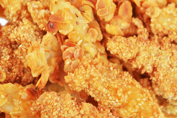Fried chicken pieces