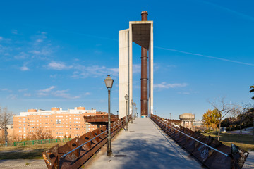 Tierno Galván bridge in the park of Madrid