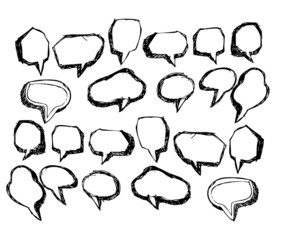 Blank empty speech bubbles