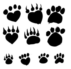 Fototapeta premium Animal foot print silhouettes