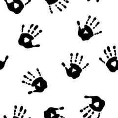 Seamless texture with graphically handprints