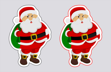 a sticker santa claus with outline color