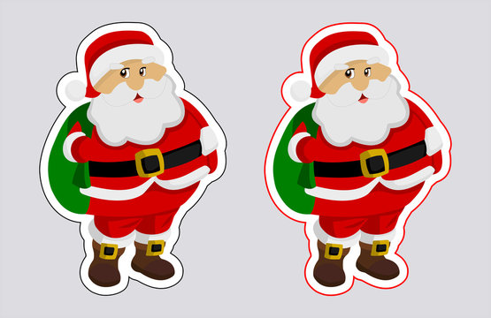 a sticker santa claus with outline color