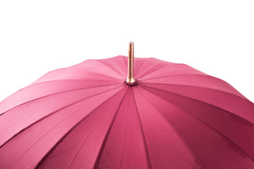 An open umbrella over white background