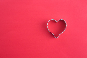 Heart shape on a red background