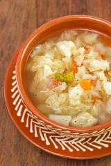 soup with cauliflower in bowl