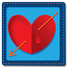 Heart from paper Valentines day card vector background