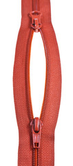 two sliders on plastic zip fastener close up © vvoe