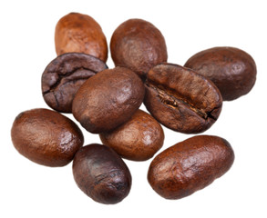 heap of roasted coffee beans