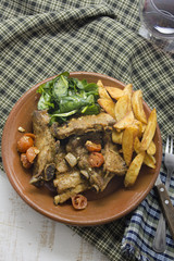 pork ribs with vegetables