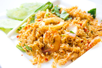 Spicy Fried rice on plate