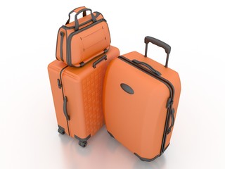 Suitcases isolated on white background