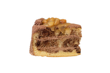 Cream cake with nuts on top