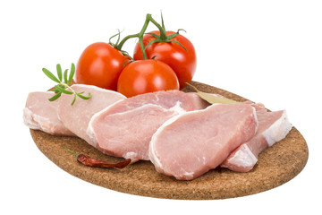 Raw pork steak