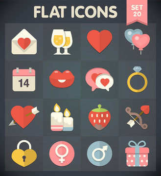 Valentine's Day: Flat Icons Set 20