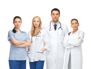 young team or group of doctors