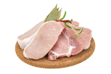 Raw pork steak