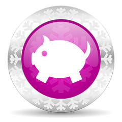 piggy bank christmas icon