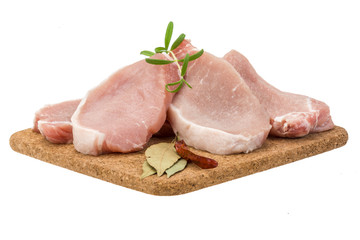 Raw pork steak