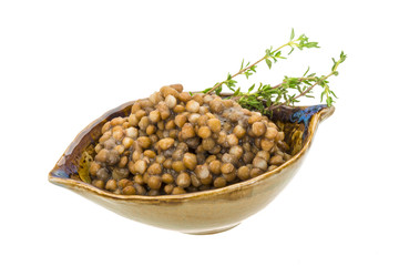 Backed lentils