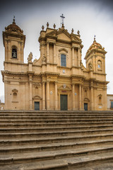 facciata di chiesa barocca di noto