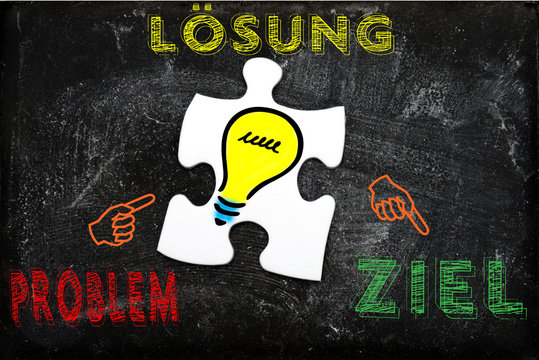 Visualisierte Erfolgsformel mit Puzzle