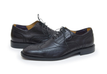 The black man's shoes isolated on white background.