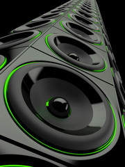 Bass Tower Grün - Lautsprecherboxen © styleuneed