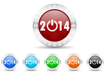 new year 2014 icon vector set