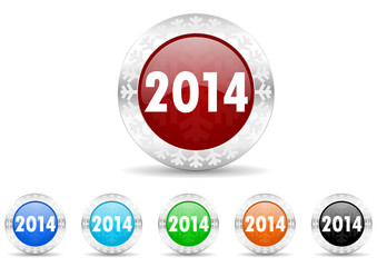 new year 2014 icon vector set