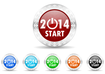 new year 2014 icon vector set