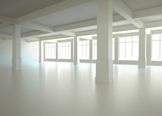 White room with windows
