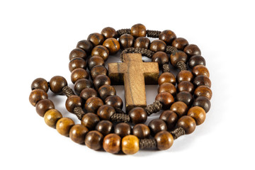 wood rosary in round shape