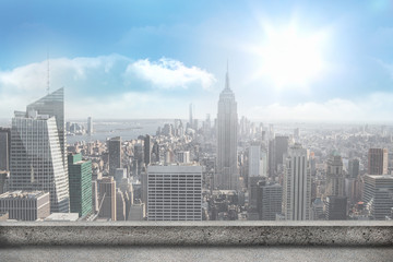 Balcony overlooking city